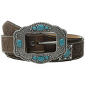 Western Buckle with Turquoise Stones American Belt